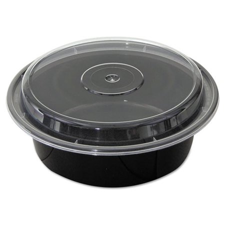 PCT Pct NC729B 7 dia. x 2 H in. Versatile Container - Black & Clear; 32 oz. NC729B